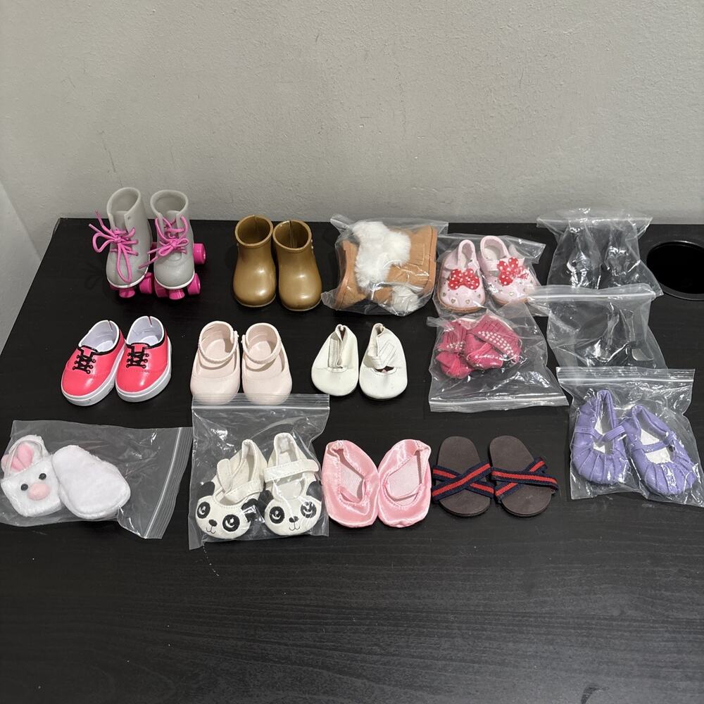 18" Doll Mixed Lot Of 15 Pairs Shoes Fits Our Generation/American Girl type Doll